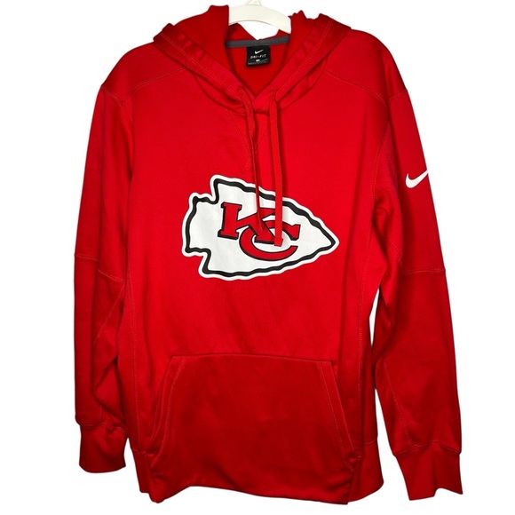 Nike Dri-Fit Kansas City Chiefs Sideline Club NFL Pullover Ted Men’s Hoodie Sz S - Picture 1 of 11